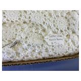 BEAUTIFUL CROCHETED TABLE CLOTH; NEEDS SOME
