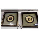 (2 PCS) FRAMED COLLECTIBLE PLATES WITH GREEK