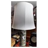 CHINESE BRONZE VESSEL BASE LAMP WITH SHADE