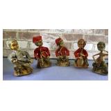 (5 PCS) VINTAGE TILSO PIXIE ELF FIGURINES