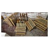 GROUP LOT OF ASSORTED WOODEN DISH DISPLAYS /