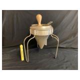 VINTAGE WEAR-EVER NO. 8 CONE SIEVE & WOODEN