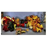 BOX LOT: FALL Dï¿½COR - FLORAL CANDLE RINGS,