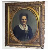 EARLY PAINTING OF WOMAN, NAMEPLATE:'1861 MOLLIE