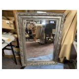 GILT FRAMED BEVELED WALL MIRROR; 43' X 45'