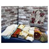 ASSORTMENT OF SELECTED LINENS WITH PLASTIC