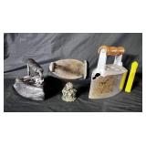 GROUPING: ASSORTED SAD IRONS & MORE