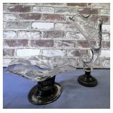 (2 PCS) CRYSTAL COMPOTE WITH STERLING HOLDER