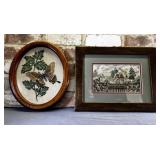 (2 PCS) WOOD FRAMED CROSS STITCH WALL ART