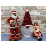 BOX LOT: 3 DECORATIVE SANTAS - VINTAGE SITTING