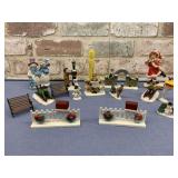 (2 BOXES) 12 ASSORTED RESIN VILLAGE FIGURINES