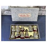 BOXED SET OF 10 VINTAGE PORCELAIN ANGEL BELL