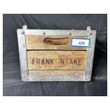 WOOD & METAL BOTTLE CRATE 'GARDEN STATE FARMS'