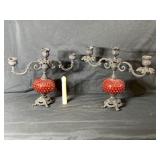 VINTAGE PAIR OF 2 ARMED CANDELABRAS WITH