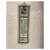 VINTAGE METAL ADVERTISING THERMOMETER