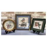 GROUPING: 3 FRAMED CROSS STITCH WALL ART