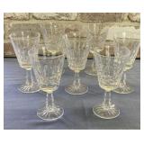 7 PCS VINTAGE WATERFORD CRYSTAL WINE GLASSES