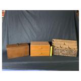 BOX LOT: 3 PCS WOODEN DESK ITEMS - MAIL HOLDER