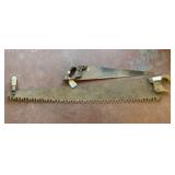 (2 PCS) VINTAGE WOOD HANDLED HANDSAW & 1