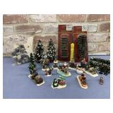 (2 BOXES) ASSORTED CHRISTMAS VILLAGE PIECES