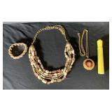 (3 PCS) FASHION JEWELRY - BEADED NECKLACE,