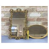 (2 PCS) VINTAGE VANITY MIRROR TRAYS