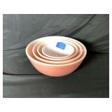 (4 PCS) VINTAGE PYREX NESTING MIXING BOWLS,
