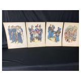 BOX LOT: 4 VINTAGE PRINTS OF HISTORICAL MILITARY
