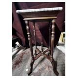 MARBLE TOP VICTORIAN SIDE TABLE / PLANT STAND