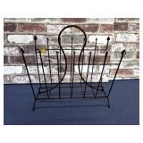 VINTAGE METAL MAGAZINE RACK