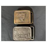 (2X) METAL ADVERTISING BELT BUCKLES -