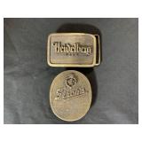 (2X) METAL ADVERTISING BELT BUCKLES -