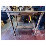 VINTAGE LIBRARY TABLE WITH 1 DRAWER & TURNED