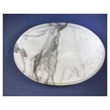 MARBLE FOOTED TRAY WITH BEVELED EDGE