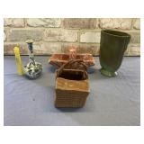 4 PCS ASSORTED VINTAGE POTTERY VASES / PLANTERS: