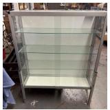 INDUSTRIAL, ALUMINUM GLASS FRONT DISPLAY CASE;