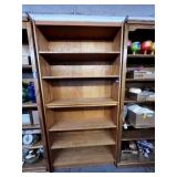 SOLID OAK 5-TIER OPEN BOOKSHELF