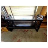 BLACK TWO TIER ENTERTAINMENT SHELF / DISPLAY