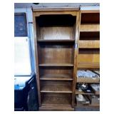 SOLID OAK 5-TIER TALL NARROW BOOKSHELF