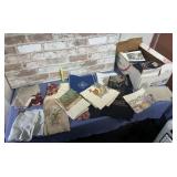 BOX LOT: 50+ PIECES OF NEEDLEPOINT TEXTILES;