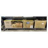 SHELF LOT: ASSORTED SMALL GLASS JARS, BOTTLES,