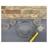 BOX LOT: 5 PCS CLEAR GLASS ITEMS -