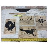 BOX LOT: J.C. HIGGINS PAPER TARGETS & 1 WOOD