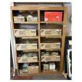 LARGE, OPEN TWO-SECTION SOLID WOOD BOOKCASE