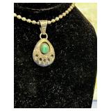 VINTAGE BALL CHAIN NECKLACE MARKED 925 ITALY &