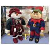 (2 PCS) ELF & SNOWMAN STANDING FIGURES; 25' TALL