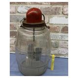 DAZEY RED BULLET BUTTER CHURN W/ METAL PADDLE