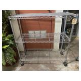 3-TIER WIRE METRO-STYLE ROLLING RACK
