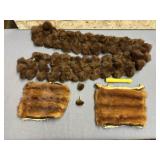(4 PCS) FUR - RABBIT FUR SCARF, 2 FUR CUFFS &