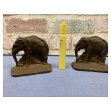 PAIR OF BRASS ELEPHANT BOOKENDS